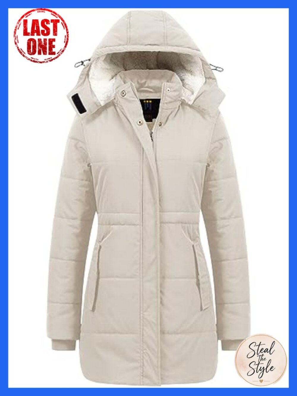 Thicken Sherpa Winter Coat Puffy Warm Snow Jacket Removable Hood